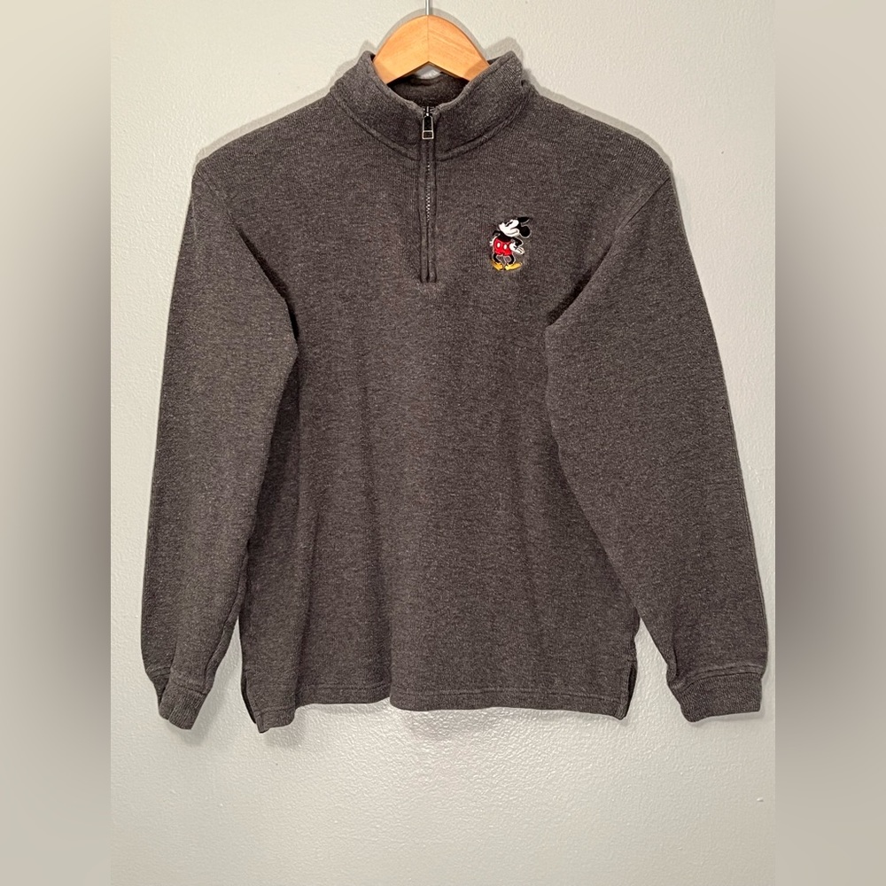 Vintage Disney Quarter Zip Jackrt Embroidered Mickey Logo Size Small Adult - Picture 1 of 3